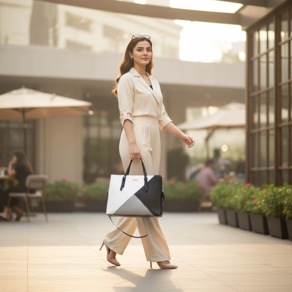 The Ultimate Professional Tote: A Geometrical Statement Bag