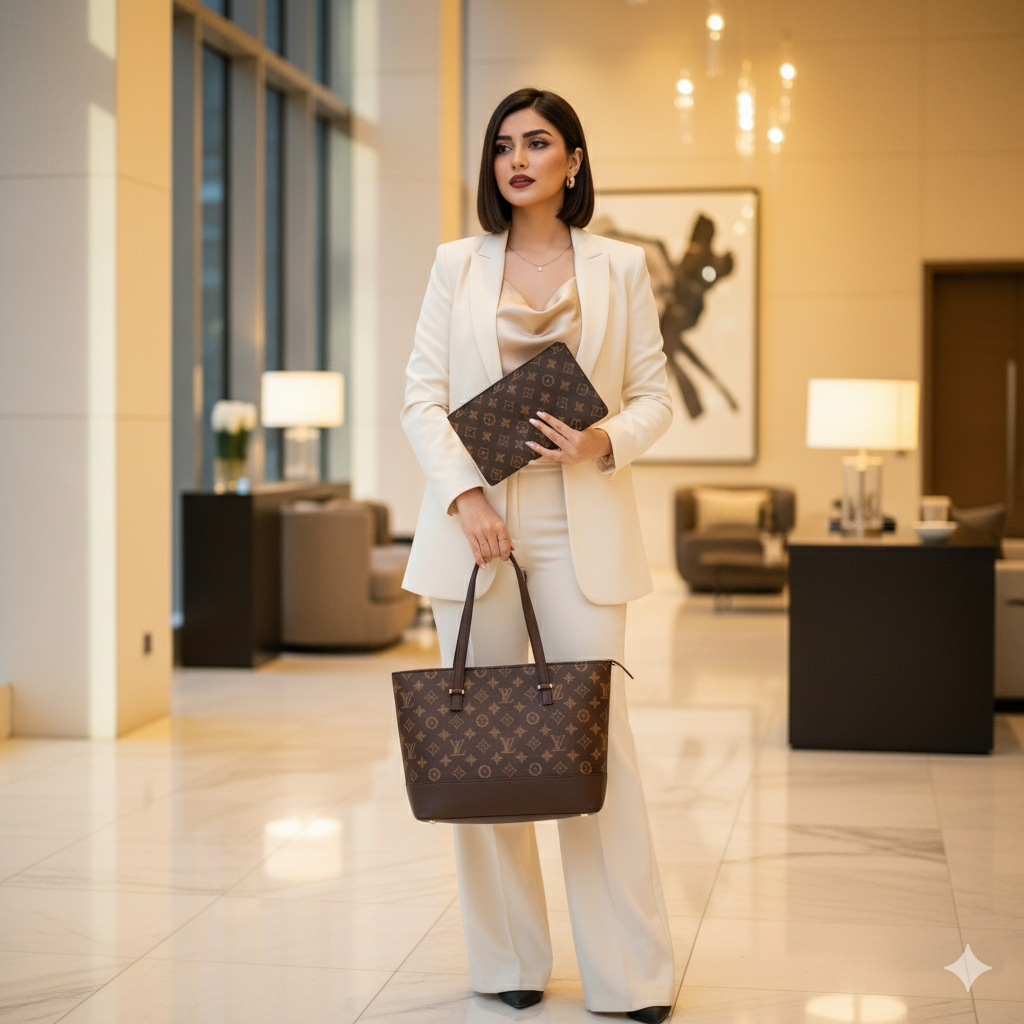 The "Iconic Monochrome" Tote Bag & Clutch Set