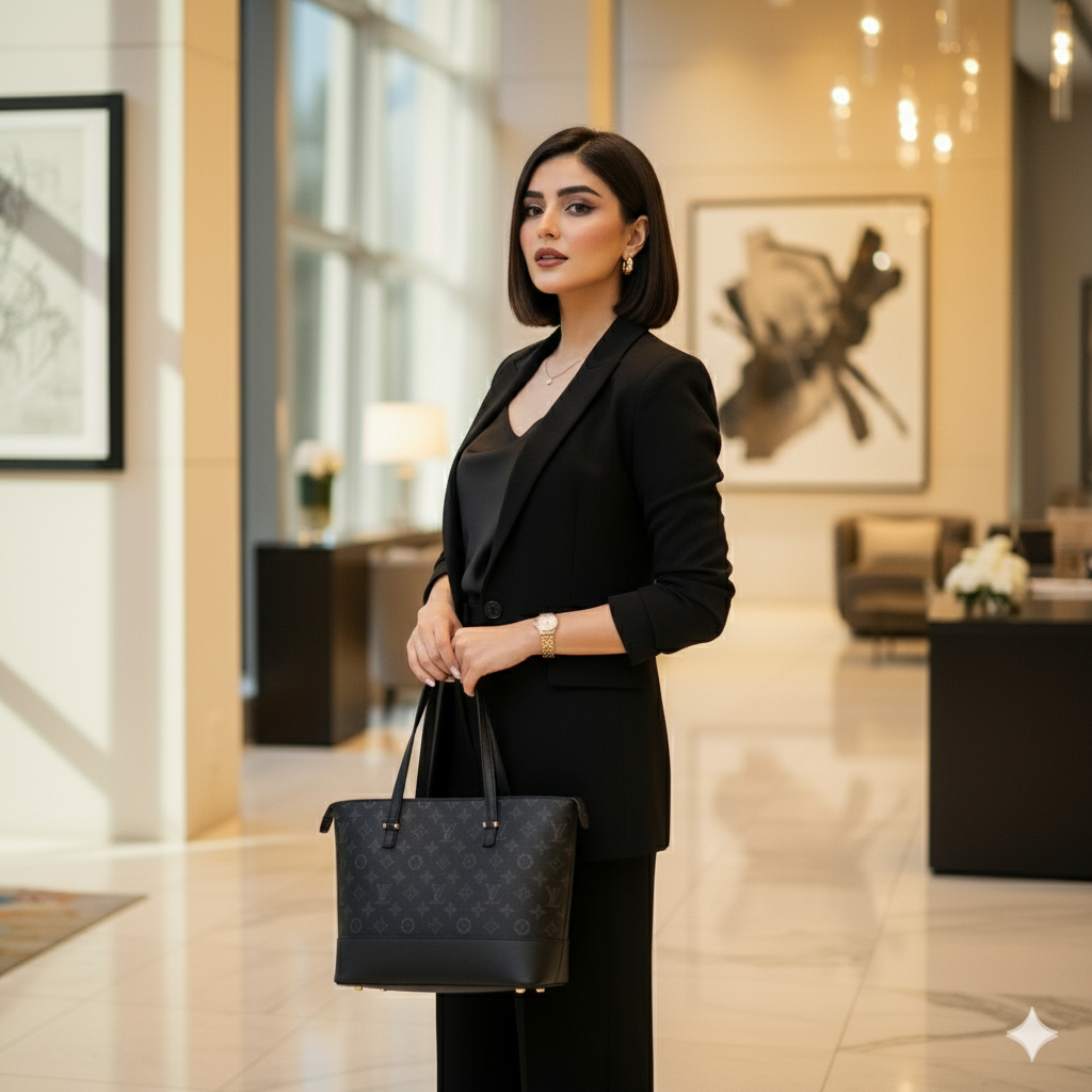 The "Iconic Monochrome" Tote Bag & Clutch Set