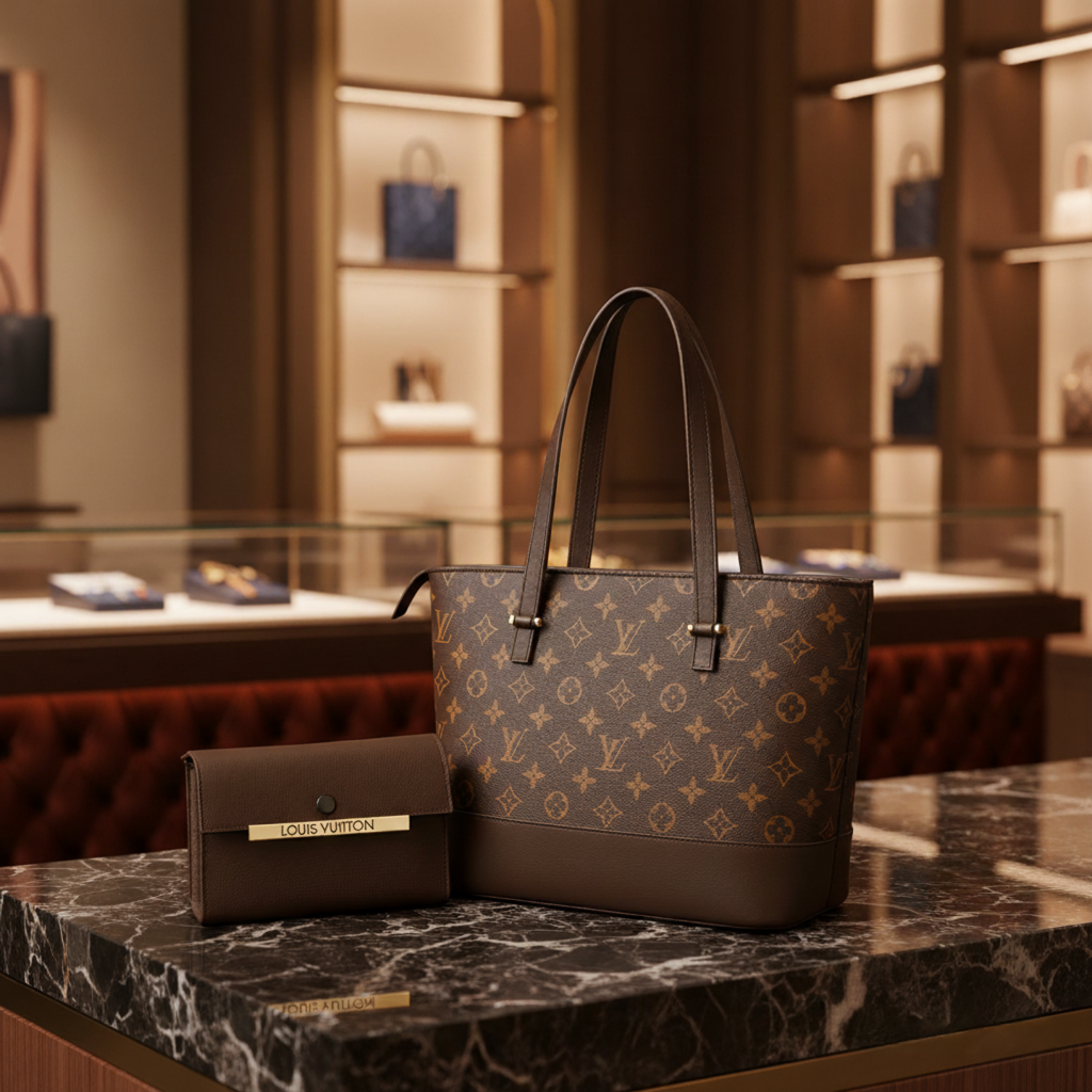 The "Iconic Monochrome" Tote Bag & Clutch Set