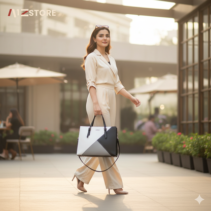 The Ultimate Professional Tote: A Geometrical Statement Bag