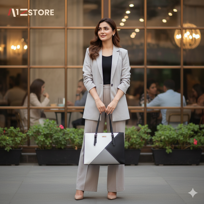 The Ultimate Professional Tote: A Geometrical Statement Bag