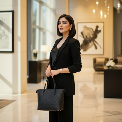 The "Iconic Monochrome" Tote Bag & Clutch Set