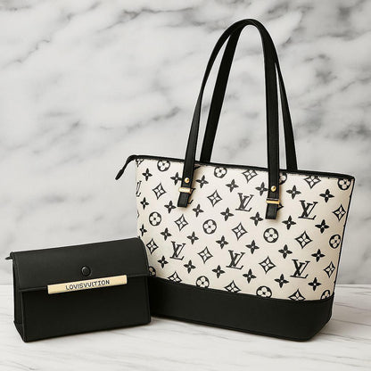 The "Iconic Monochrome" Tote Bag & Clutch Set